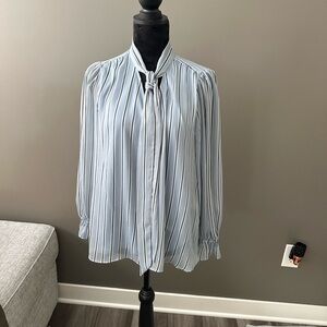 LC Lauren Conrad White and Black Striped Blouse

#3